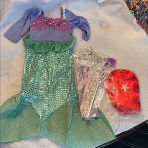 Mermaid Princess Costume Set - Purple and Green 100 or 2-3 year size new